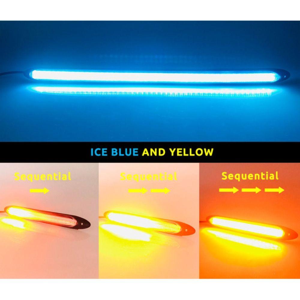2pcs Waterproof Flexible DRL LED Strip Start Scaing Daytime Running Light Brake Flow Lamps