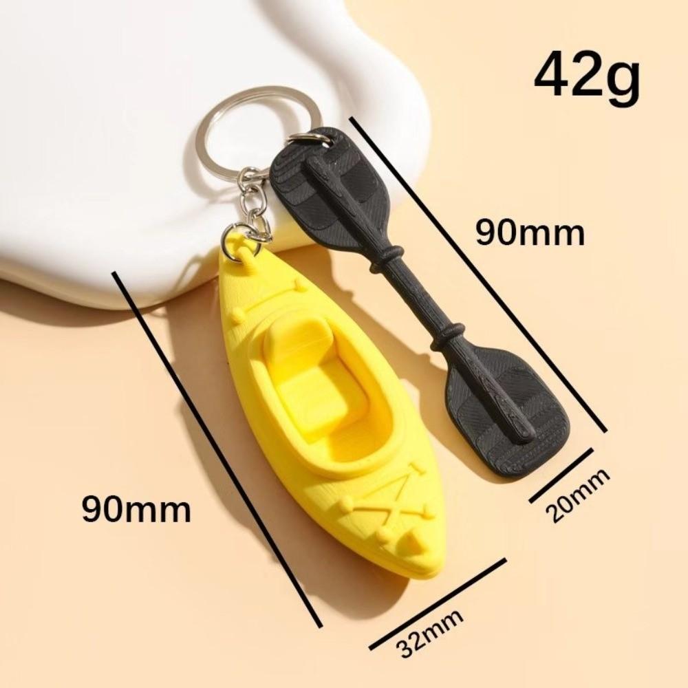 PLA Kayak Keychain 3D Shape Key Ring Decorative Trinket Canoe Pendant  Gift