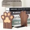 Creative Cat Paw Solid Wood Bookend, Black Walnut