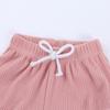 Casual Solid Color Baby Grils Clohting Set Summer Cotton Short Sleeve Tops+ Shorts O-neck Toddler Clothes Sets