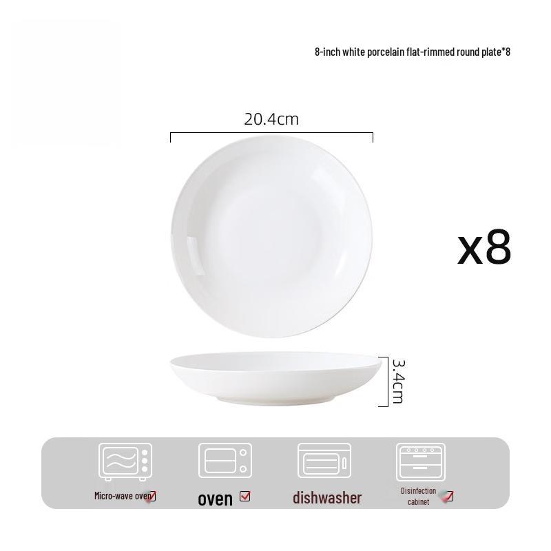 Ru Han Simple White Porcelain Dinnerware Collection