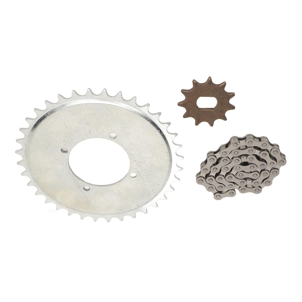 410 Drive Sprocket Chain Combo 38 Links Chain Golden 11T Type H Gear Steel Sprocket Chain Kit for Electric Bikes