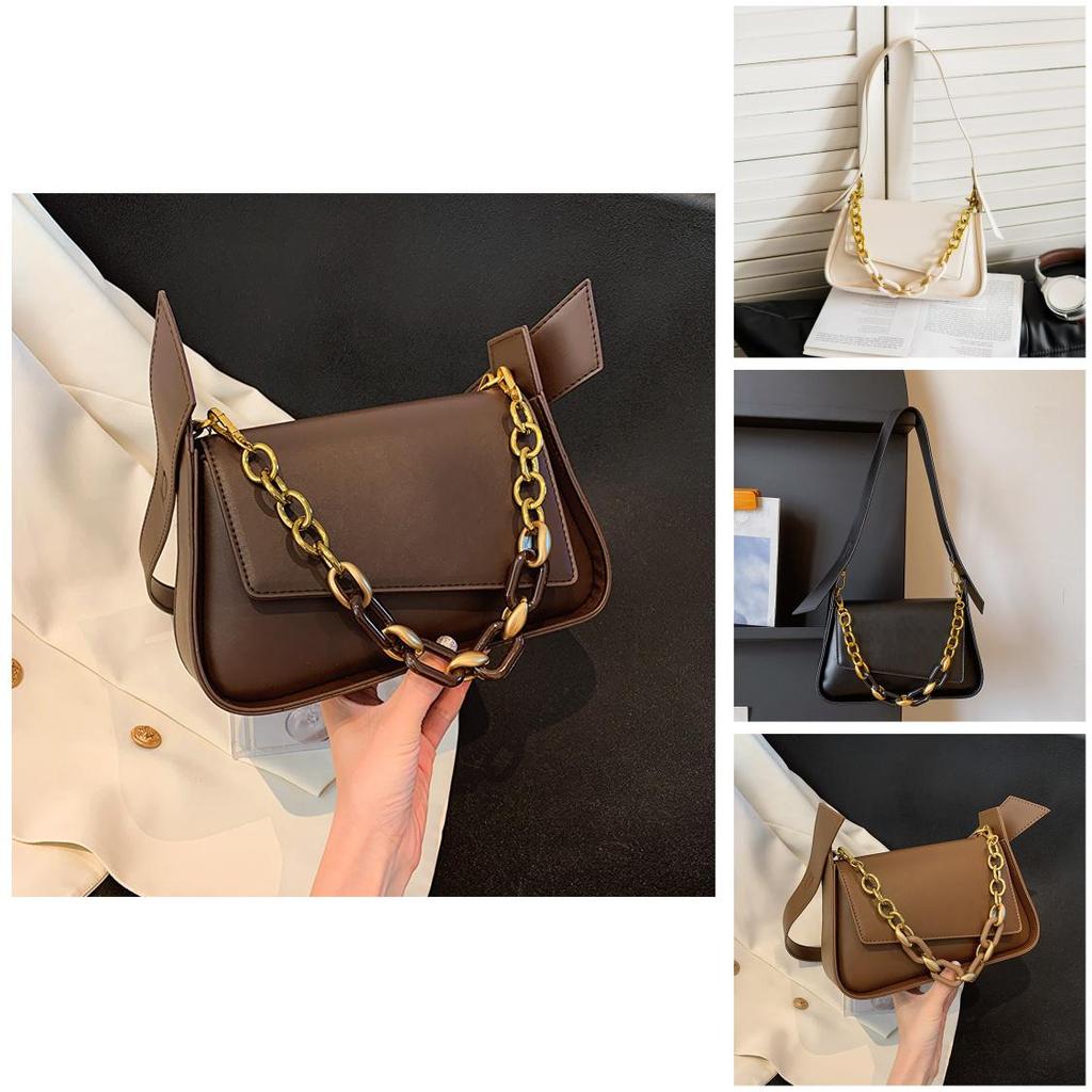 Stylish Street Fashion Pu Small Square Bag With Sewing Thread Element