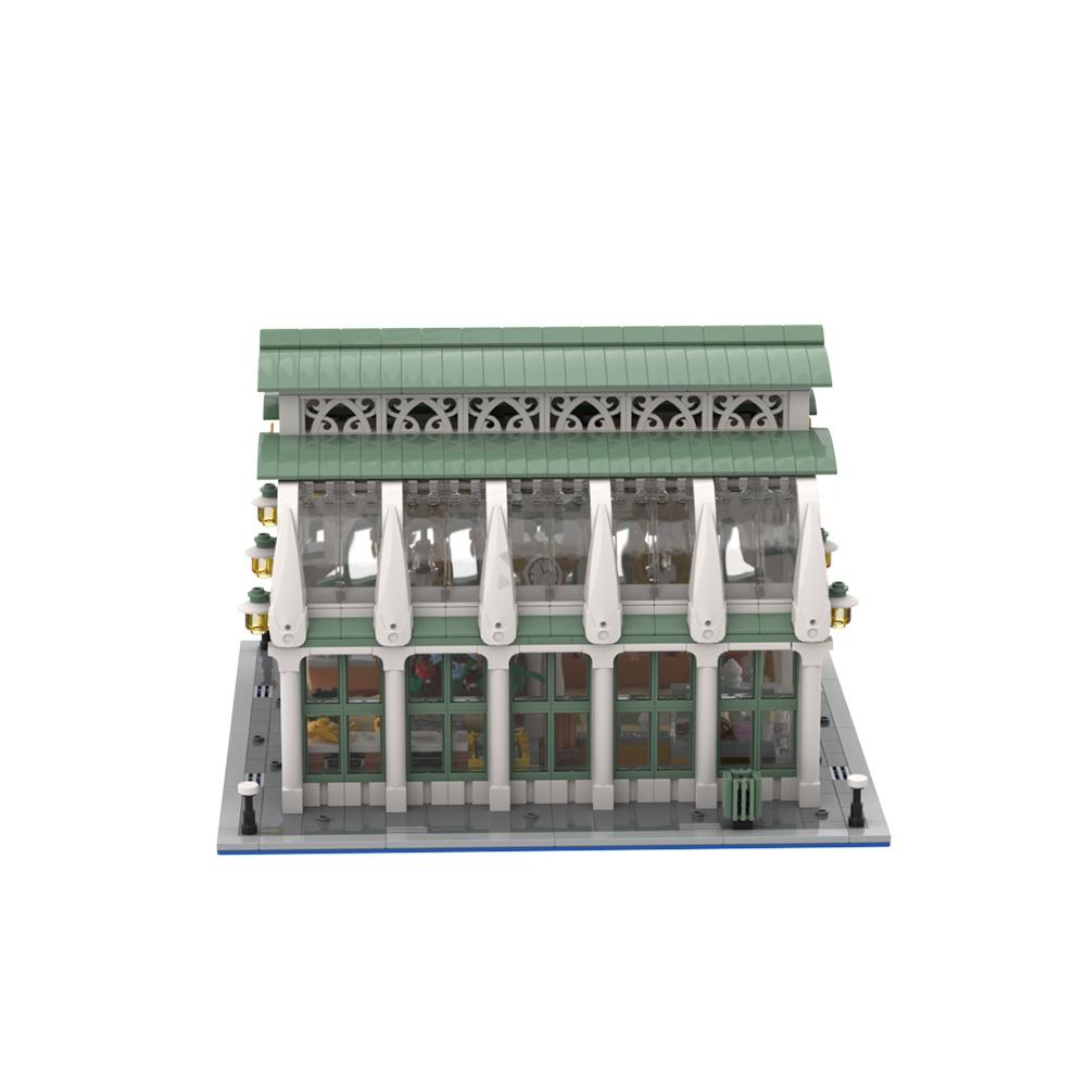 Gobricks MOC Museum Market hall Bricks Model Market house Indoor Market Mercado Roma Building Blcoks Toys Gift