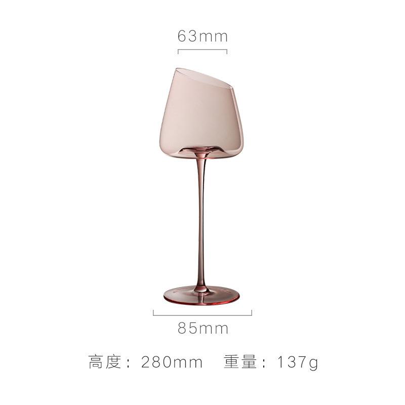 

580ml Flamingo Pink Crystal Wine Glass Goblet Oversized INS Popular Glassware Wineglass Concave Bottom Bevel Mouth Bordeaux Cup 500-600ml розовый