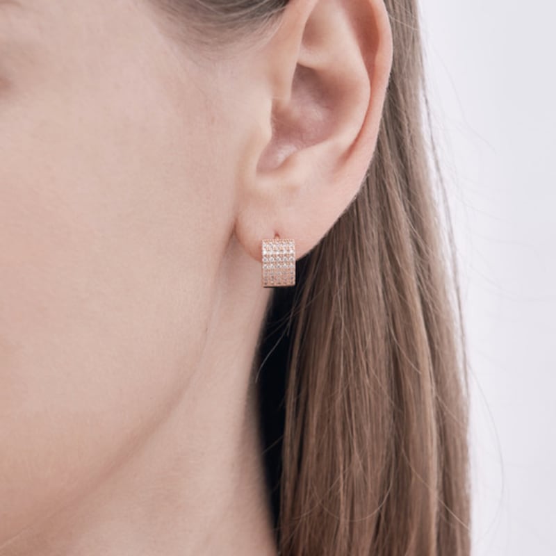 ELLE Jewelry 14K Volume Cubic One-Touch Earrings (Gold Filled) ELGPEE505