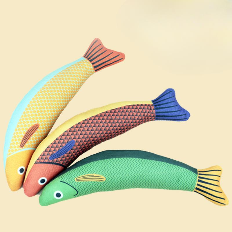 Cat ToysSimulated CatfishMenthol Fish Cat-teasing Mackerel FishTeething Durable Cat Toys Self-entertaining and Boring Pets