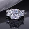 925 Silver Plated Classic Simplicity Rectangle Zircon Ring For Women Engagement Wedding Luxury High Quality Fine Jewelry