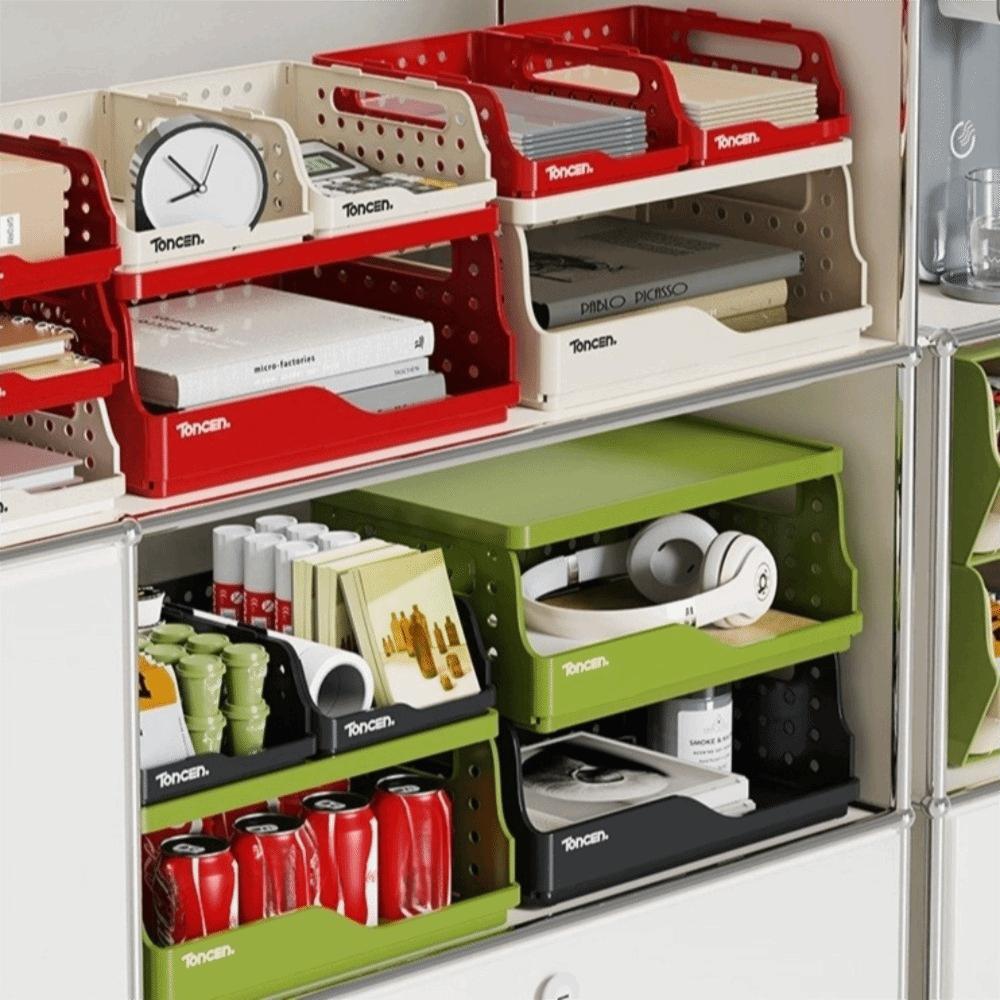 Pegboard Foldable Desktop Bookshelf Plastic Drawer Organizer Desktop Storage Shelf Student Study