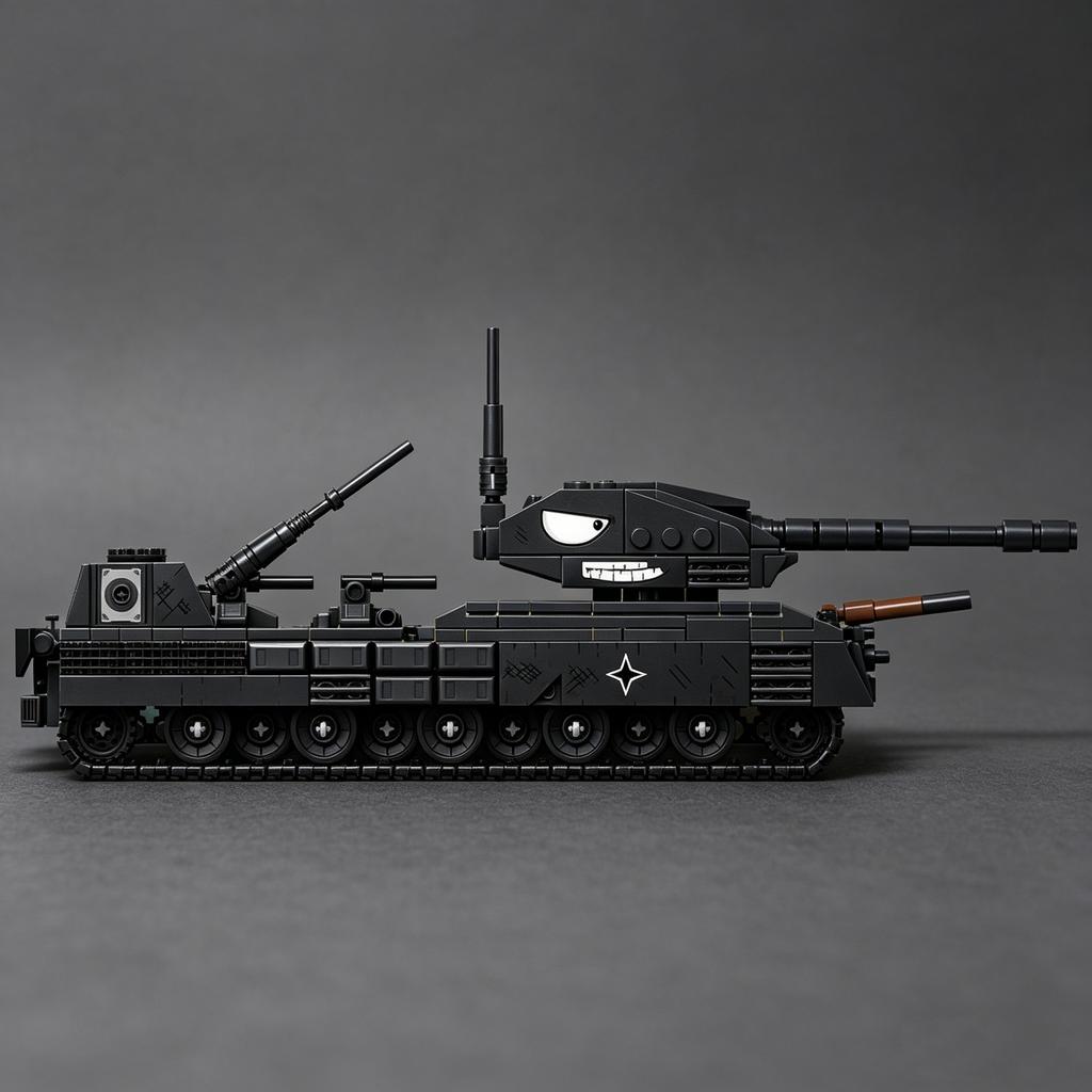 Conjunto de Blocos de Construção Tanque Gigante Imperial Alemão Maus : Brinquedo Educacional de Aprendizagem Modelo em Escala para Crianças - Veículos Blindados com Esteiras da Segunda Guerra Mundial