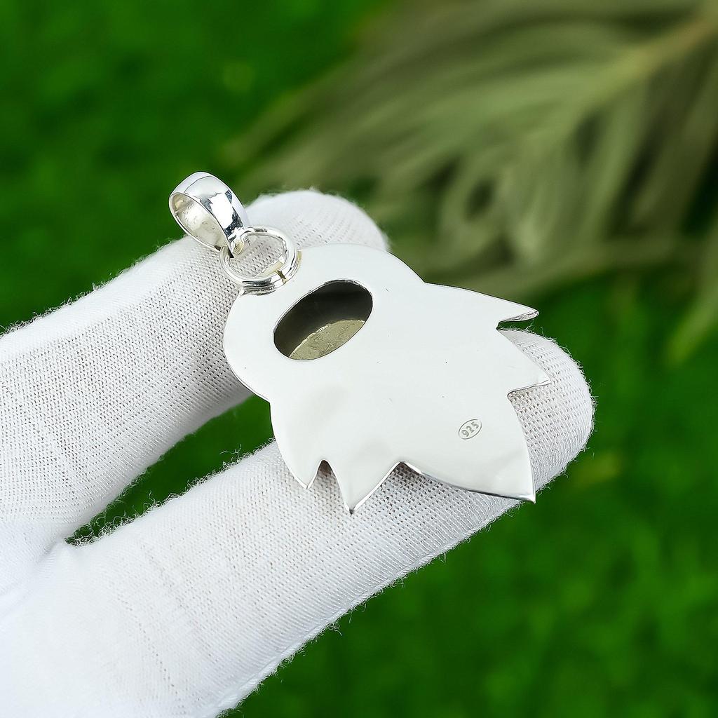 Cadeau d'anniversaire pour elle Pendentif Pierre Précieuse Pyrite Naturelle Argent Sterling 925