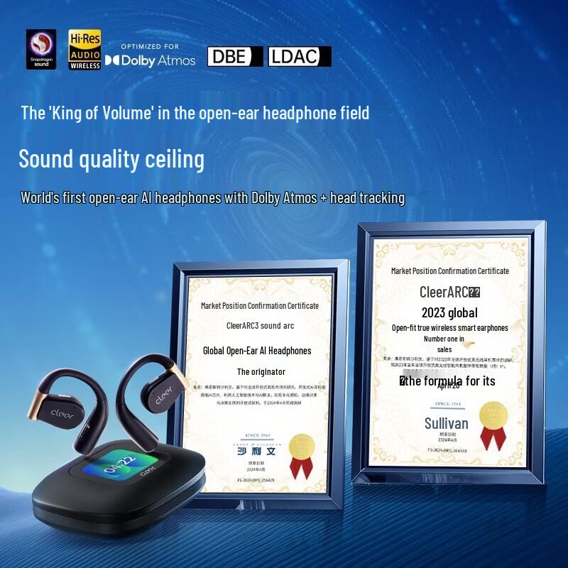 Cleer ARC 3 PRO Open-Ear Sports Headphones with HR & SpO2 Monitoring