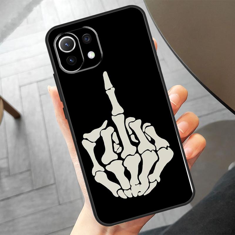 Skeleton Middle Finger Case For Xiaomi 17 15 14 Ultra 13T 14T 15T Pro POCO F8 Ultra X7 Pro X3 X5 X6 F5 F6 F7 Cover