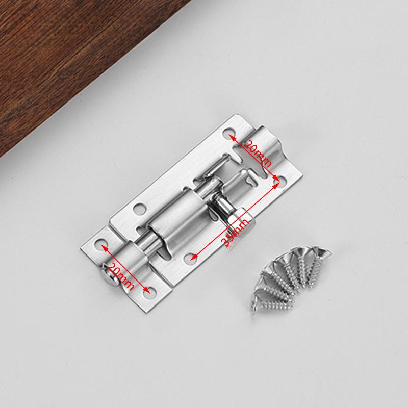 304Stainless Steel Small Square Bolt Thickened Door Latch Lock for Wooden Doors, Windows, Bathroom Surface Mounted Anti-theft Sm