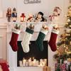Meioro 18Inches Large Christmas Stockings, Large Cable Knitted Xmas Stocking, Color-Contrast Christmas Stocking for Fireplace Family Holiday Party