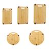 Bamboo Cutting Board Non-Slip Square Chopping Board for Meat Fruit Dough Dishwasher Safe Essential Kitchen Tool for Home Camping