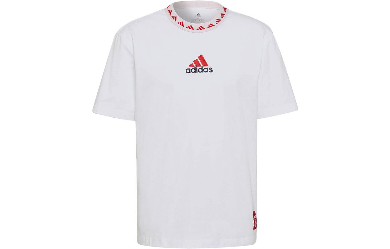 

Adidas T Shirts Men s White Crew Neck Moderate Straight Fit GR0691 L