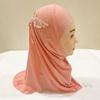 Lace Rhinestone Decor Kids Hijab Breathable Headscarf Charming Head Wrap  Casual