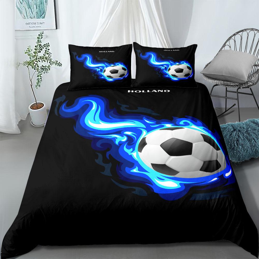 

Watercolor Soccer Children Duvet Cover Set King Queen Double Full Twin Single Size Bed Linen Set 140x210cm