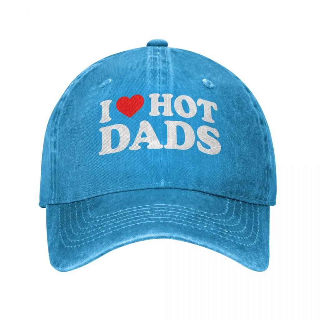2026 Mi Piacciono i Papà Caldi Cappellino da Baseball per Uomini Donne Denim Usurato Cappellino da Sole per Esterno Tutte le Stagioni Cappelli da Viaggio Cappellino