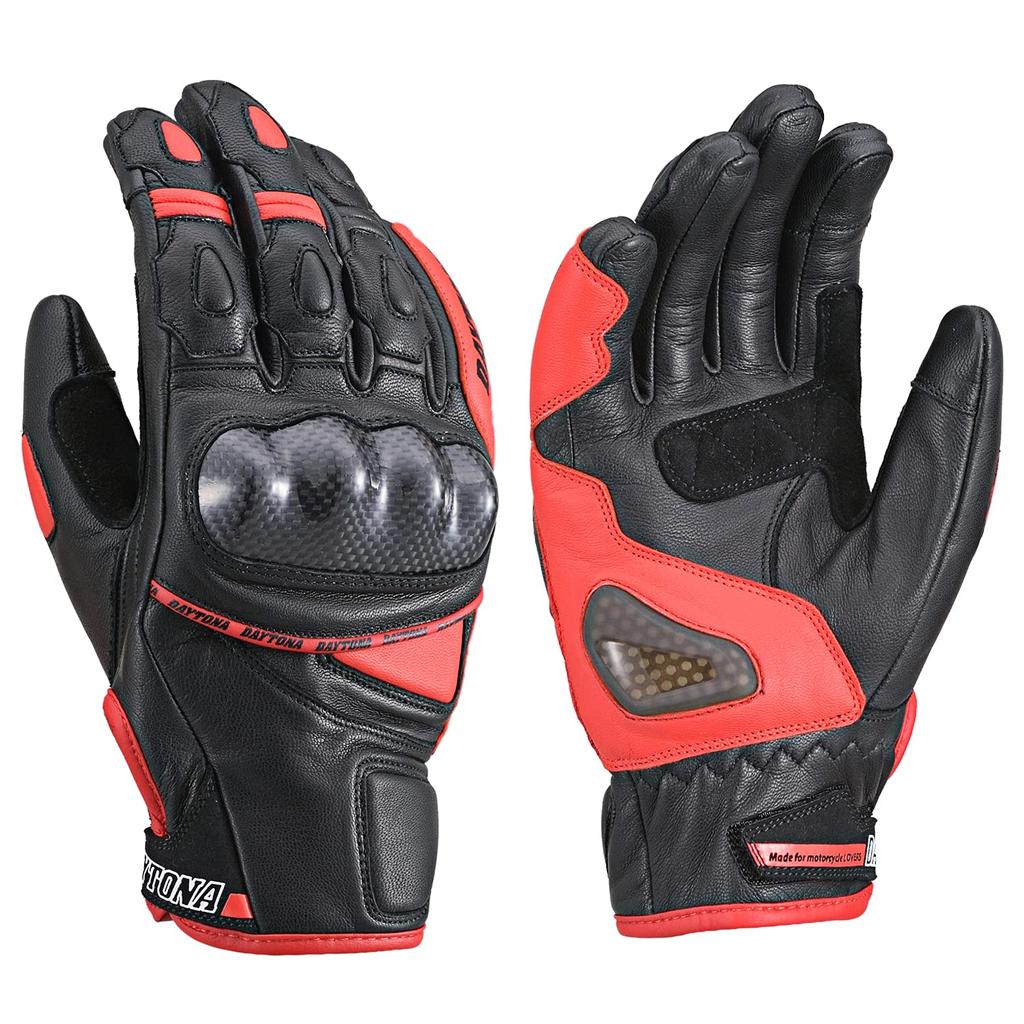 Daytona Motorcycle Gloves Genuine Leather Carbon Protector Smartphone Compatible All Sports Short Gloves L Size 15823 Spring/Summer/Autumn/Winter