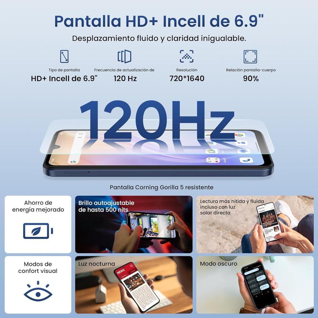 LAGENIO A12 Pro Smartphone, 6,9 Zoll HD-Bildschirm, 24(8+16)GB 256GB/1TB,Android 15, 6500mAh Akku,4G