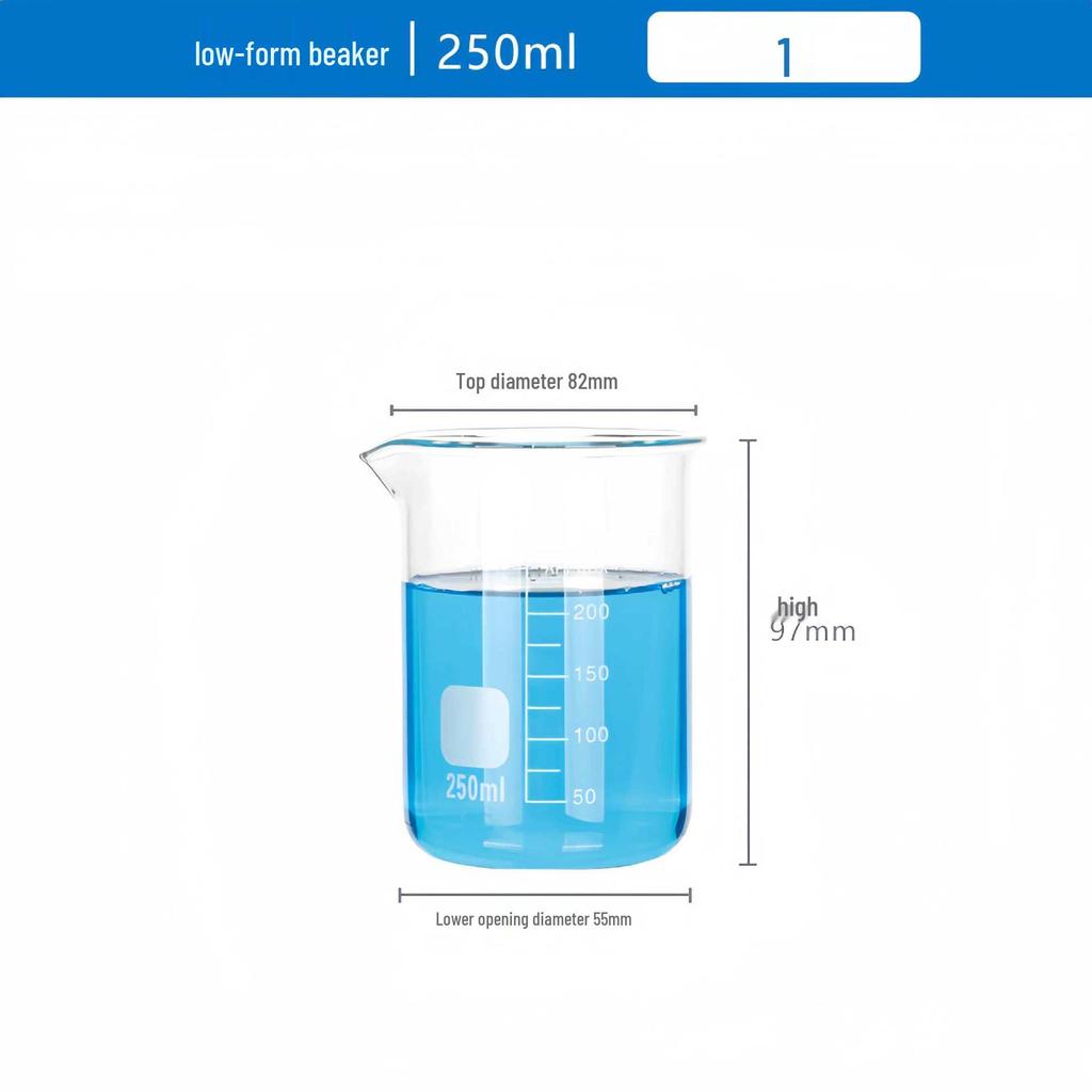 Pahar de laborator gradat din sticlă borosilicată de înaltă calitate, rezistent la căldură, disponibil în mărimi de 5/50/100/250/1000/2000ml