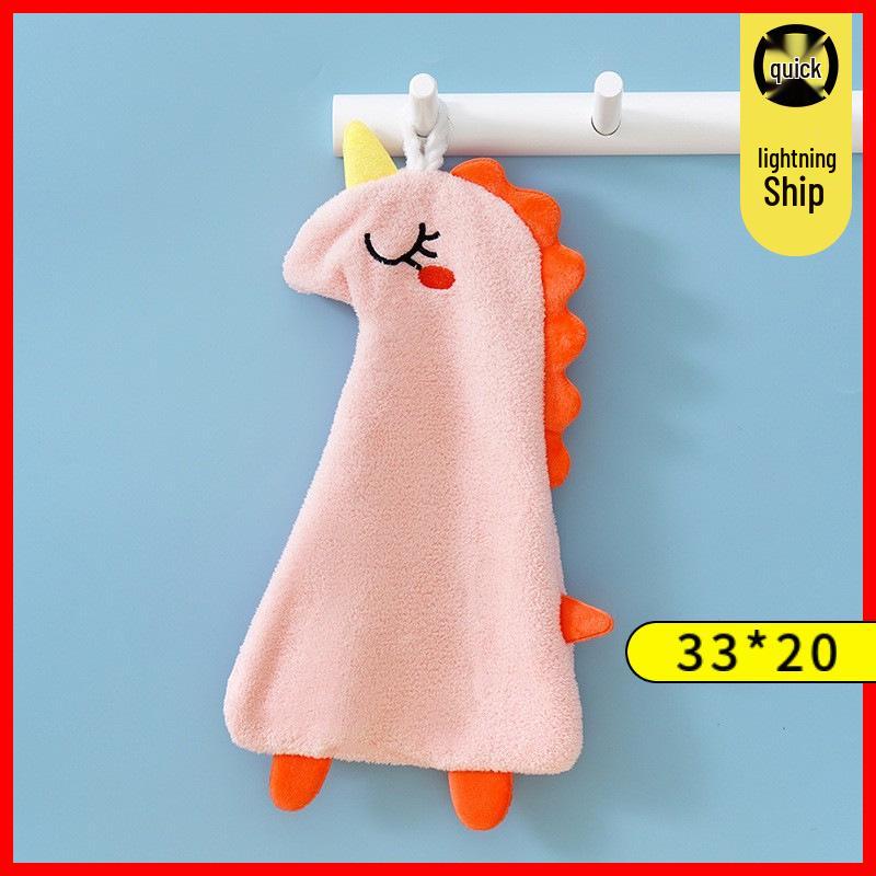 Coral Fleece Goose Hand Towel - Absorbent & Cute for Kids' Bathroom or Kitchen