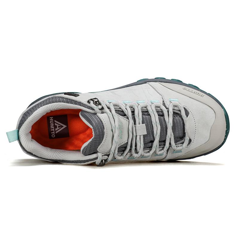 HUMTTO Leather Shoes for Women Breathable Hiking Boots Non-slip Trekking Women's Sports Shoes Winter Outdoor Casual Sneakers
