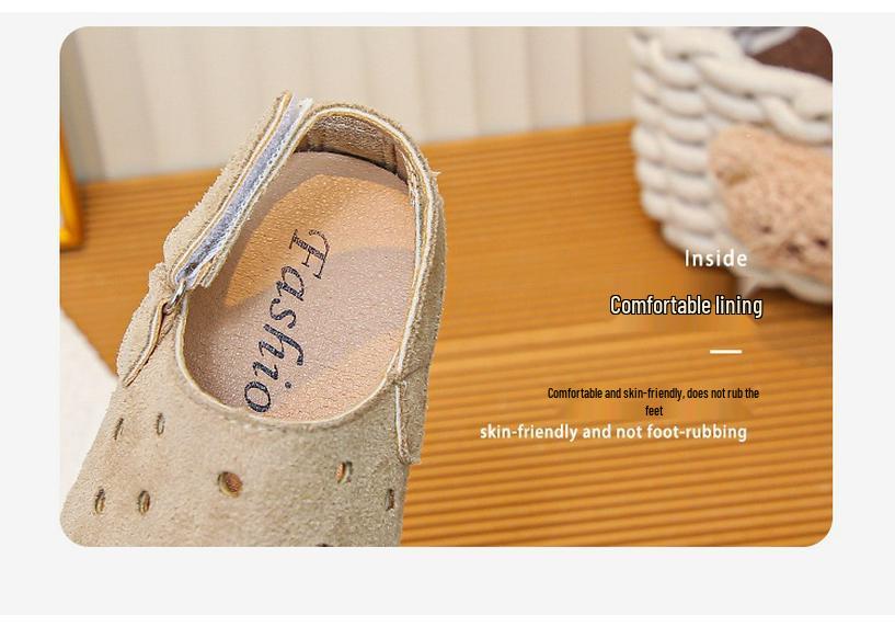 Children's Closed-Toe Retro Sandals - Soft Bottom, Korean Style Summer Shoes for Baby Girls