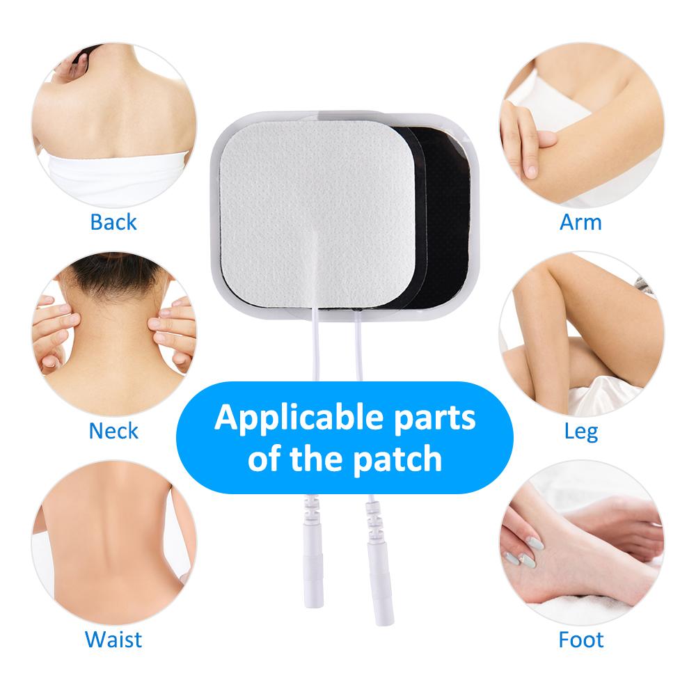 100 Pezzi Elettrodi Riutilizzabili Tens Autoadesivi Ems Stimolatore Muscolare Per Macchina Fisioterapica a Impulsi Sollievo dal Dolore