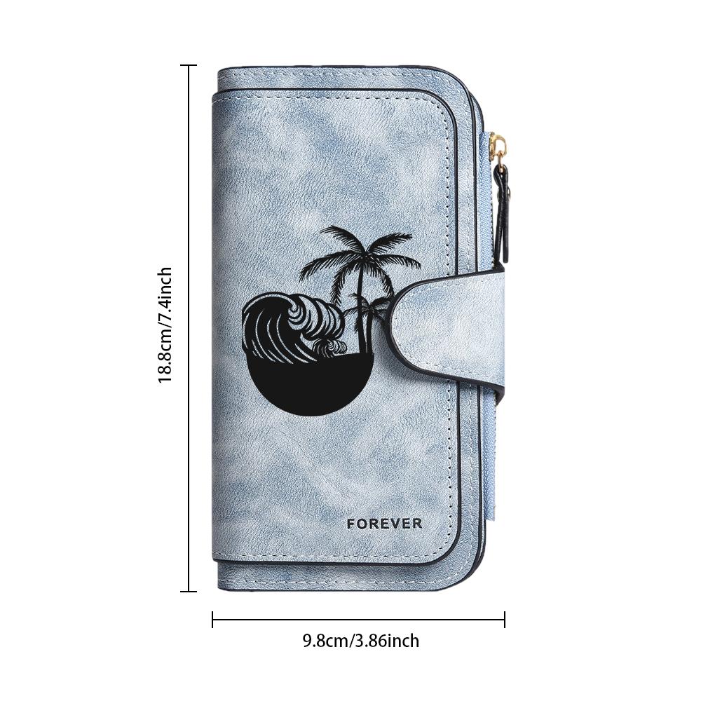 Stylish Tropical Print Long Wallet Casual Portable Daily Purse for Women