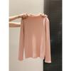 Semi-turtleneck Front Shoulder Long-sleeved Knitted Sweater Women's Autumn and Winter Lace Splicing Bottoming Shirt, Thin and High-end Inner Top