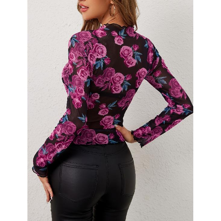 Frühling und Herbst Neue Damen Vielseitige Langarm Tägliche Business Pendler Elegante Komfort Sexy Bottom Shirt Top