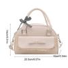 Lace Ribbon Boston Handbag PU Leather Bow Shoulder Bag Sweet Crossbody Bowling Bag  School