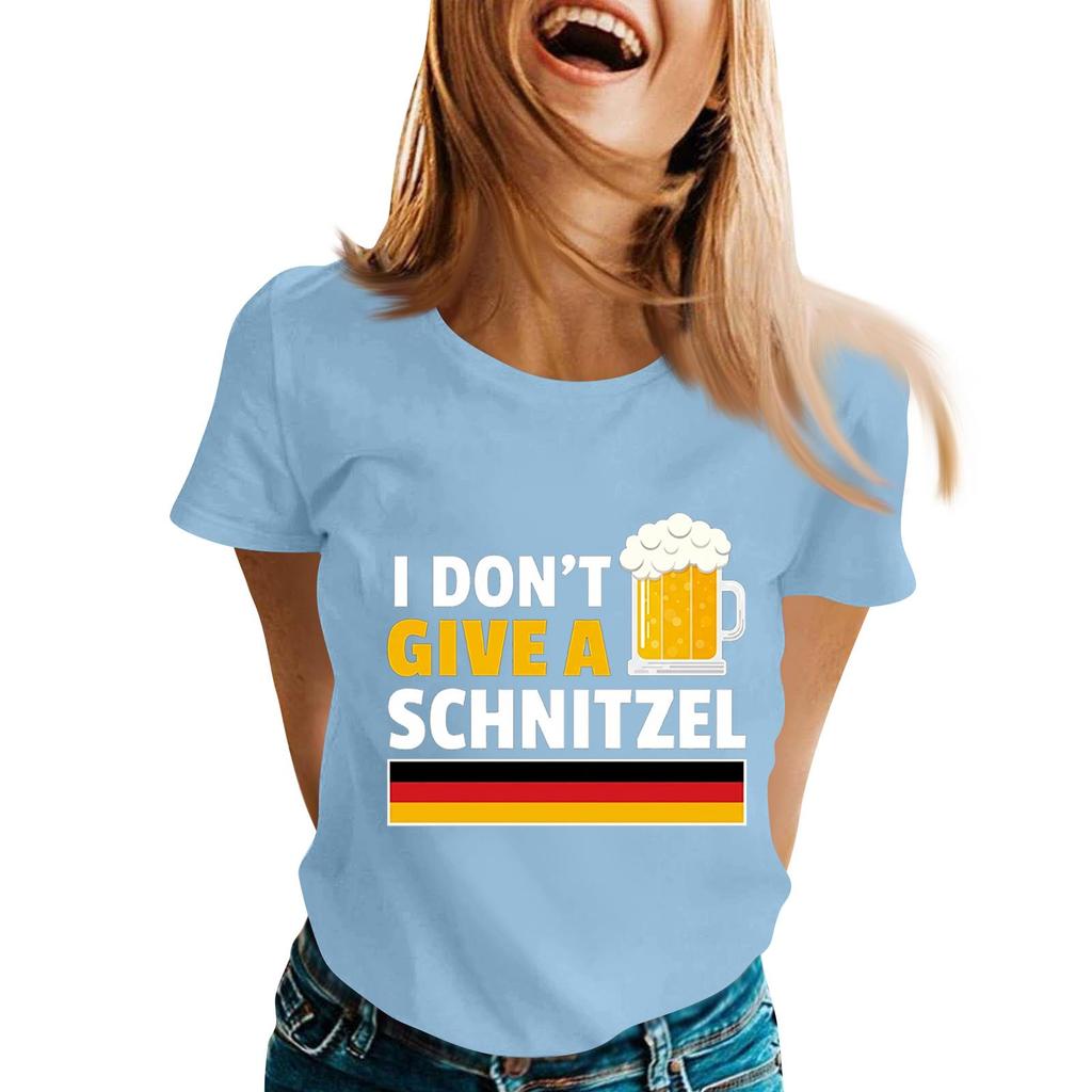 Oktoberfest Letter Print T-Shirt for Men Women, Casual Short Sleeve Tee