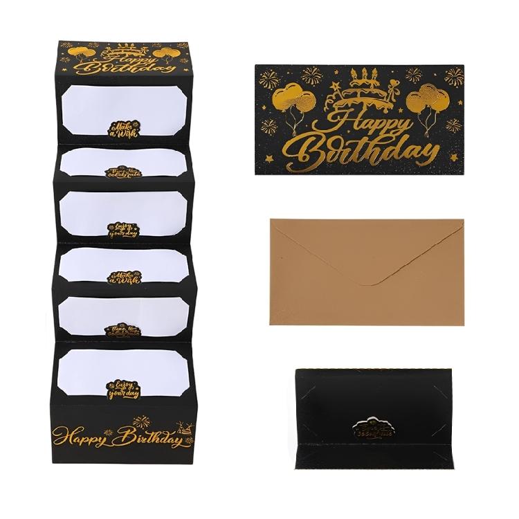 

Environmentally Friendly Folded Money Card In Luxurious Black Gold Glittering Finish Perfect For Special Event 1