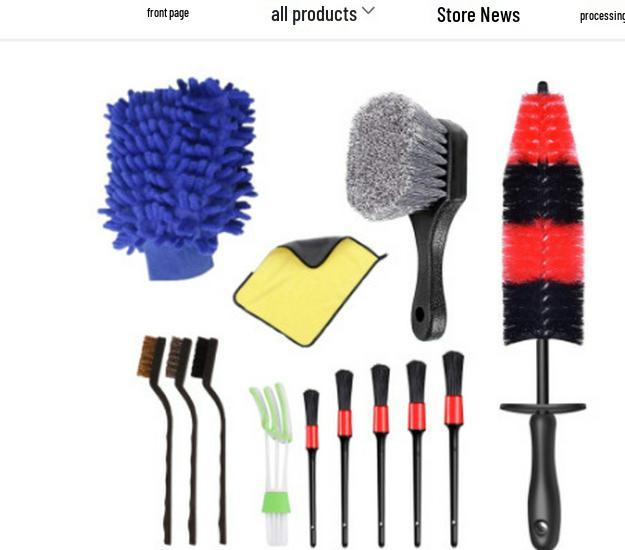 24-Piece Car Cleaning & Polishing Kit: Wheel Hub Brushes & Waxing Tools Set