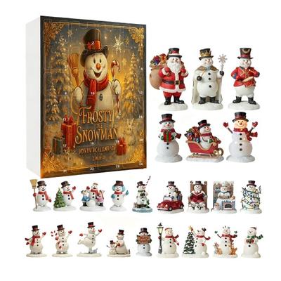 Calendario de Adviento Muñeco de Nieve 2025 24 Días de Sorpresas Manualidad de Arcilla para Modelar DIY Regalo Calendario de Adviento de Temporada