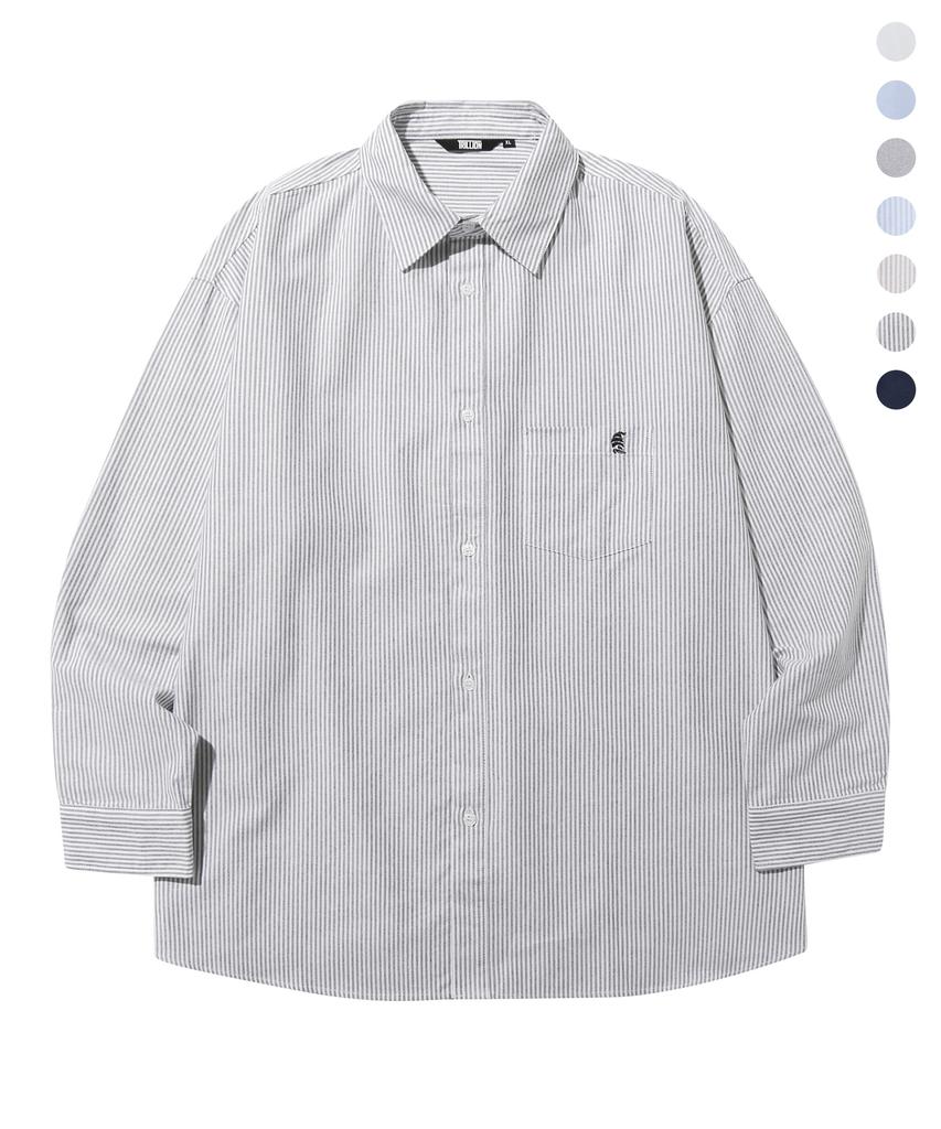 TRILLION City Boy Boat Embroidery Oxford Oversized Shirt_7 Colors (Type A)