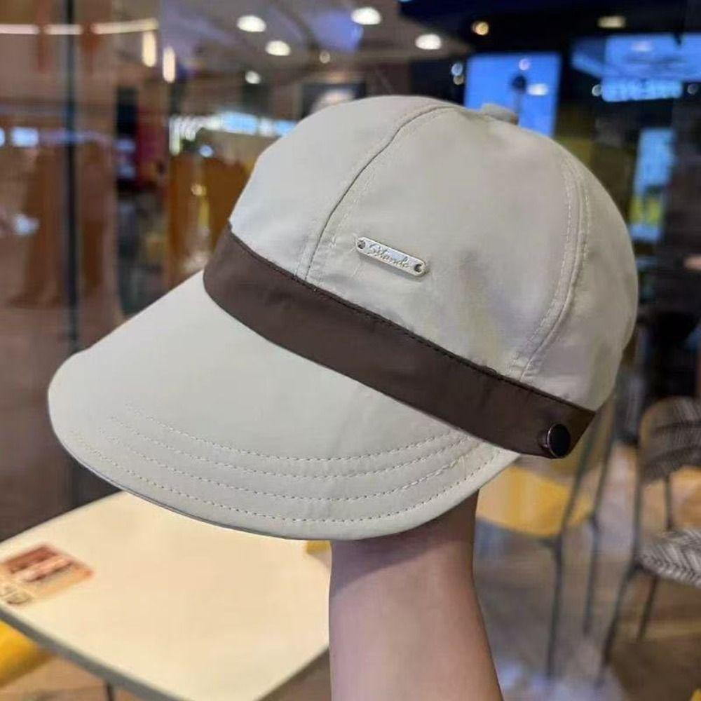 Solid Color Wide Brim Sun Hat Casual Duckbill Hat Peaked Cap Outdoor Beach Hat  Travel