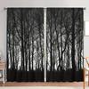 Set Of 2 Jit Forest Silhouette Curtain Privacy Window Drapes Polyester Living Room Bedroom Decor Blackout With Rod Pocket Ideal For Great