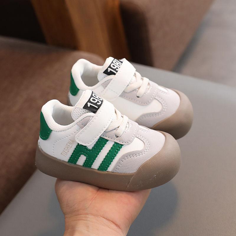 2024 Spring Kids' German Training Shoes: Boys' Sports & Girls' Casual White Sneakers, Soft Sole Baby Forrest Gump Shoes