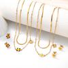 Little Daisy Gold Necklace & Earring Set: Fashionable Light Luxury Stainless Steel Flower Jewelry for Women