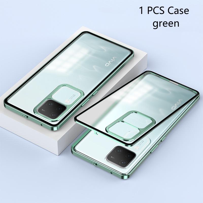 

Противоударный чехол для телефона Vivo V30 Pro 5G, металлический каркас из алюминиевого сплава + акриловая задняя крышка, бампер для VIVO S18 Pro For Vivo V30 5G зелёный