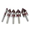 Set Of 5 Cobalt Chamfer Tools Countersink Drill Bit with 5 Flute Design for Deburring Countersinking and Chamfering