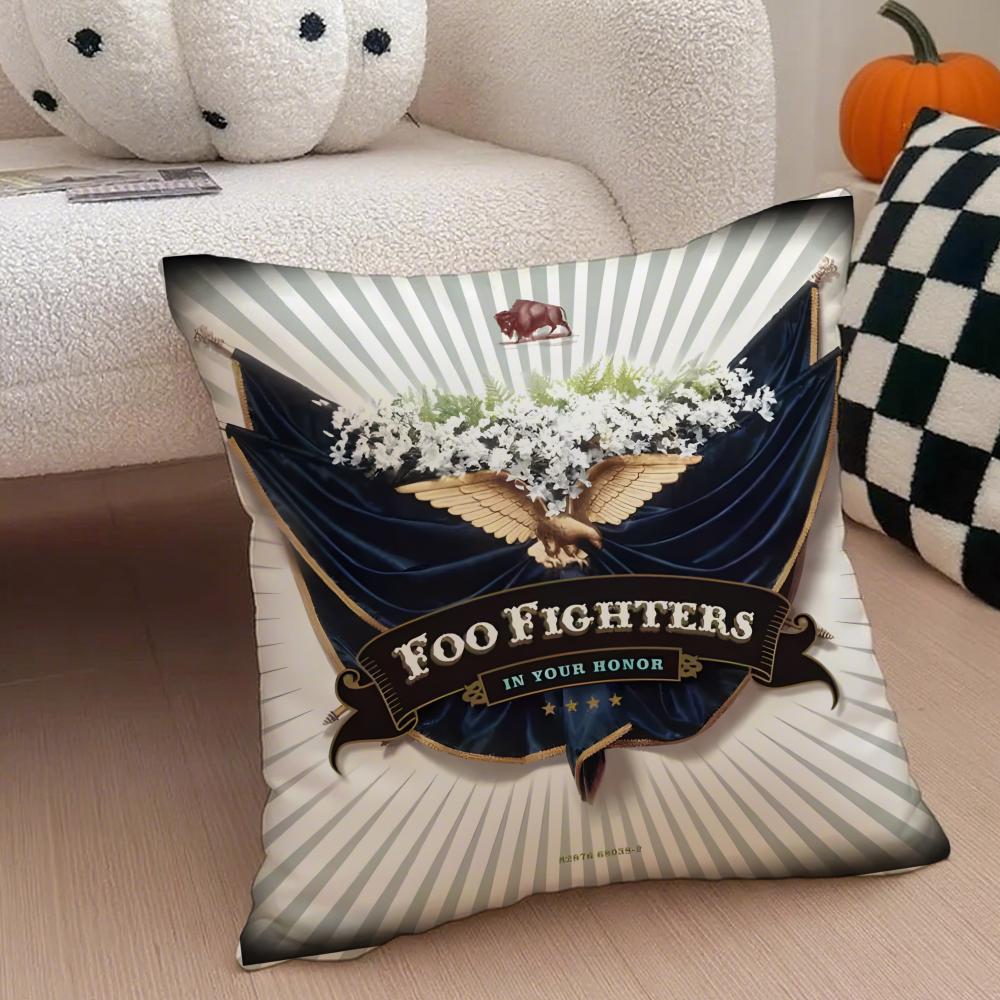Classic Band F-Foo F-Fighters Cushion Cover Throw Pillow Cover Hidden Button Durable Polyester Chair Cushion