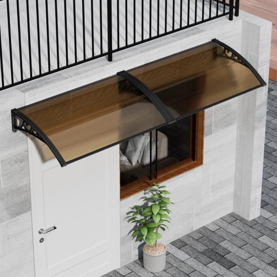 Türvordächer Außenmarkise für Türeingang Fenstermarkise Vordach Außen mit Kunststoff-Stahlhalterung UV Regen Schneeschutz Türvordach
