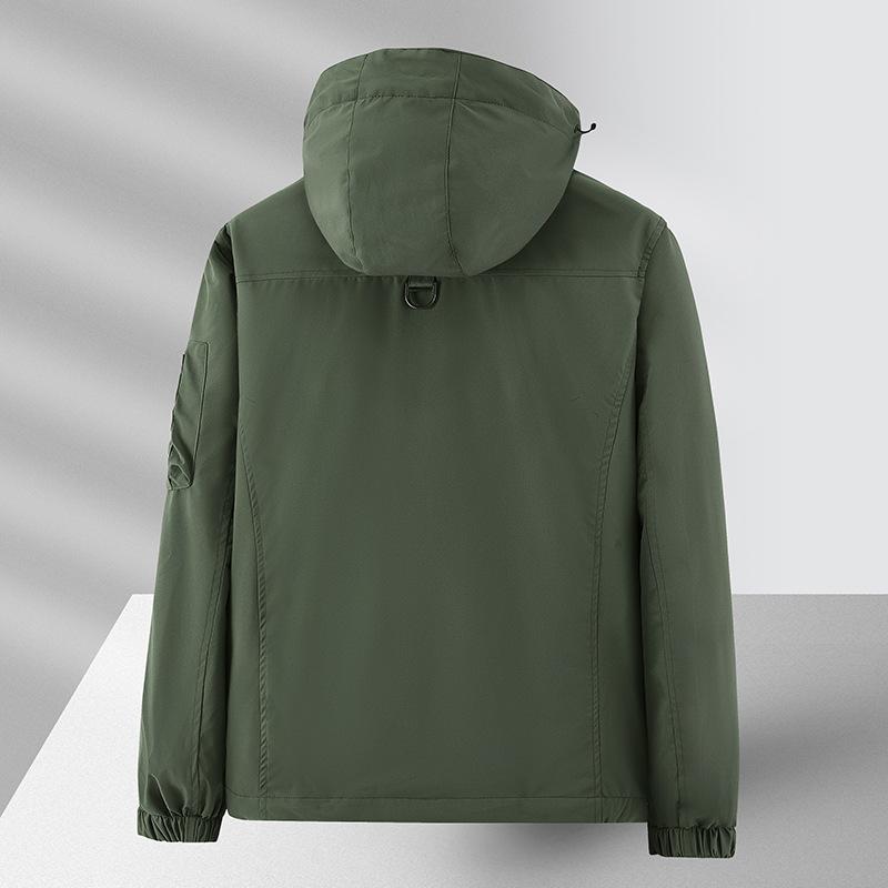Herren Multi-Taschen Wasserdichte Jacke, Outdoor Freizeit Multi-Taschen Militär Übergröße Arbeitskleidung Jacke