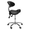 Saddle Rolling Stool with Wheels with Back Support 16.93-21.65in Height for Hair Stylist for Dentist Salon Tattoo